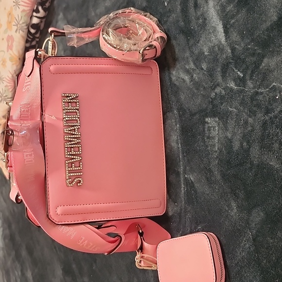 Steve Madden Handbags - Steve Madden Fonda Pink Rhinestone Satchel Bag Crossbody NWT